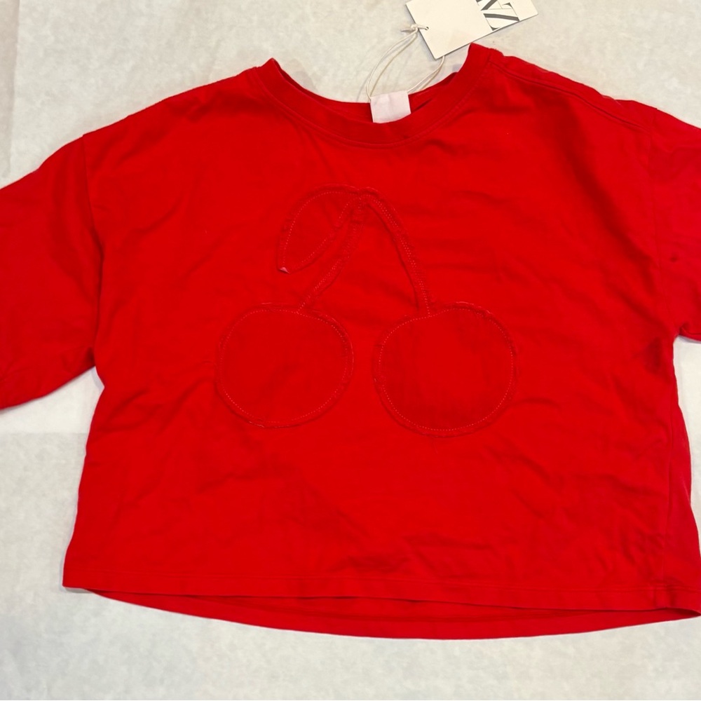 Zara Red Cherry Short Sleeve Tee